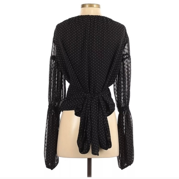 Club Monaco Marlana Polka Dot Wrap Blouse - Picture 5 of 5